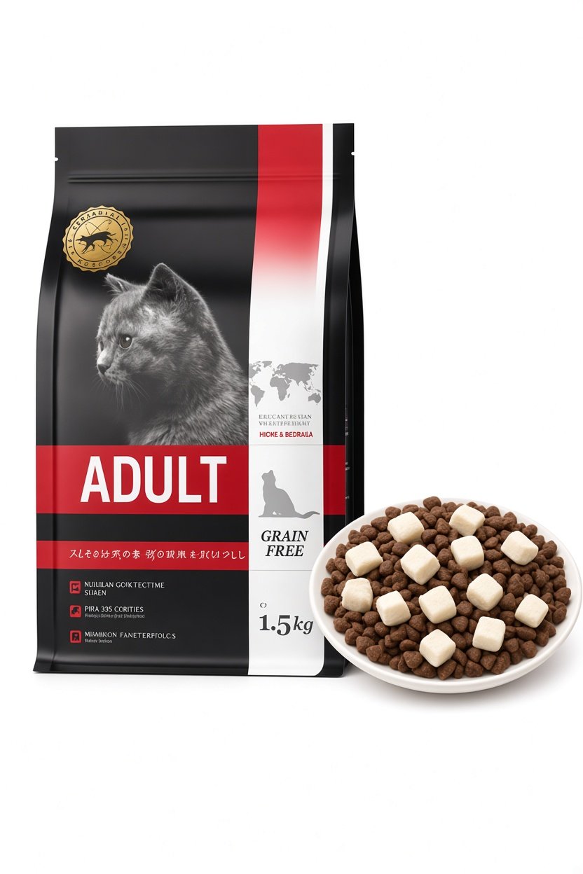 Premium Grain-Free Adult Cat Food with Freeze-Dried Chicken Nuggets 1.5kg